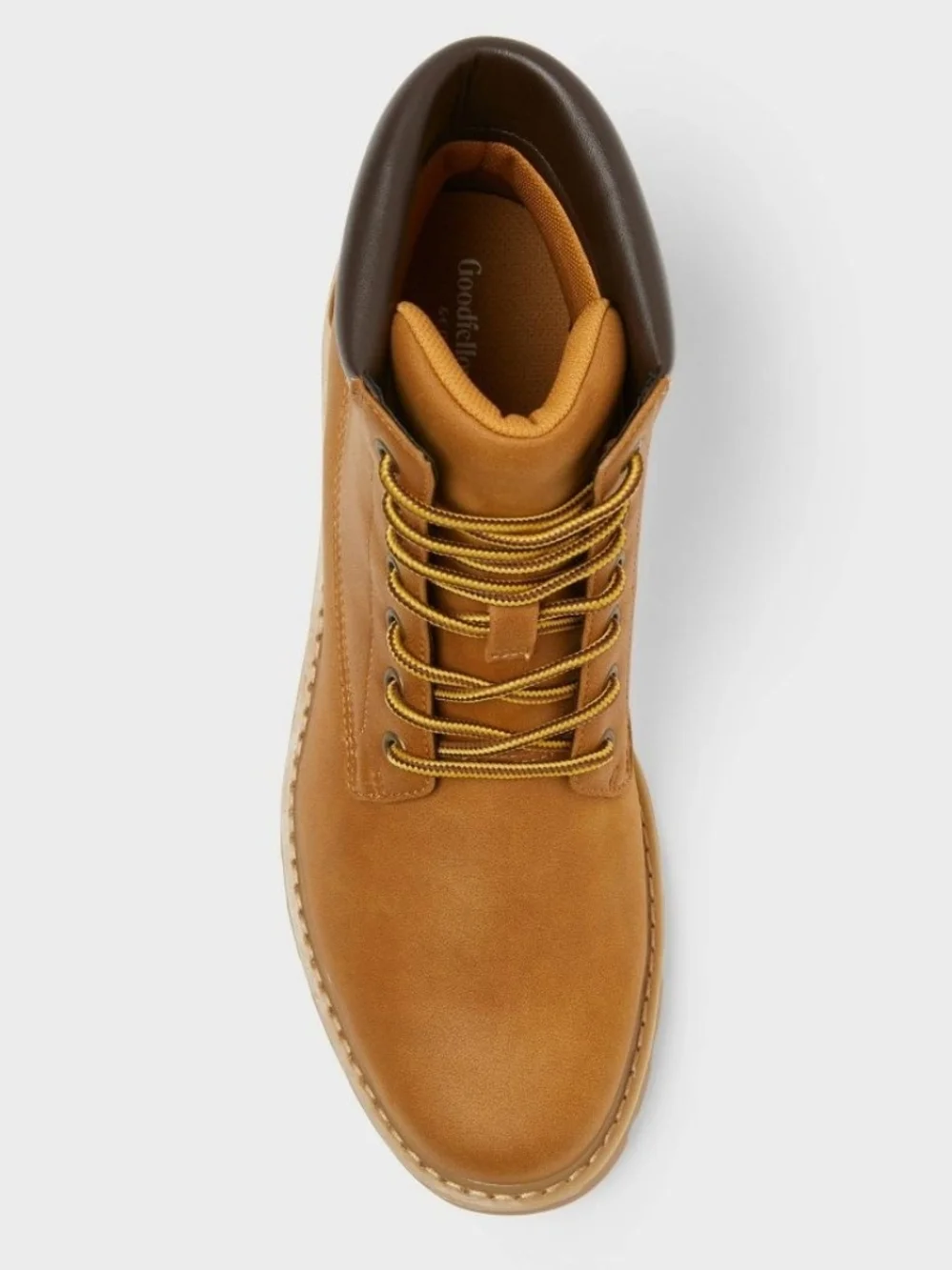 Goodfellow & Co Tan Lace-Up Work Boot with Dark Collar Men Tahoe Lug Sole Boots